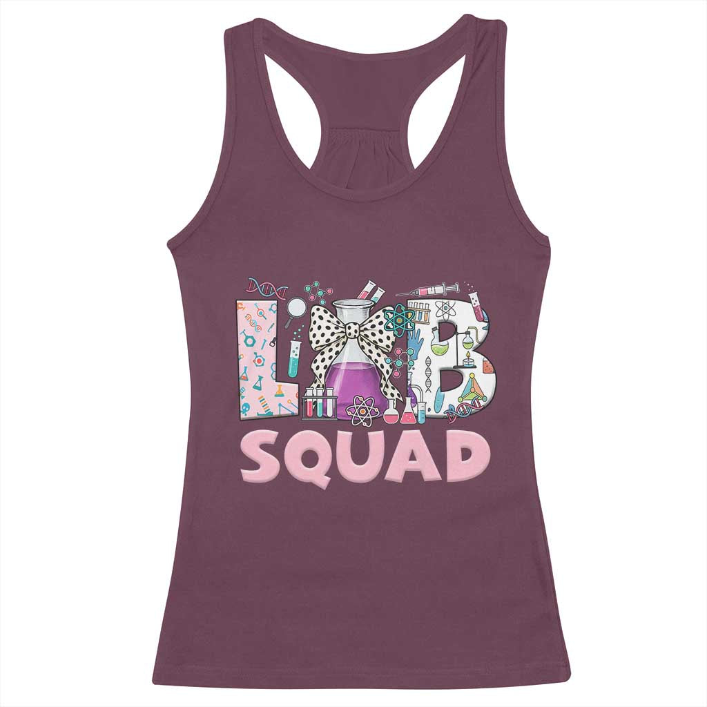 Funny Lab Squad Chemistry Laboratory Week Racerback Tank Top TS11 Maroon Print Your Wear