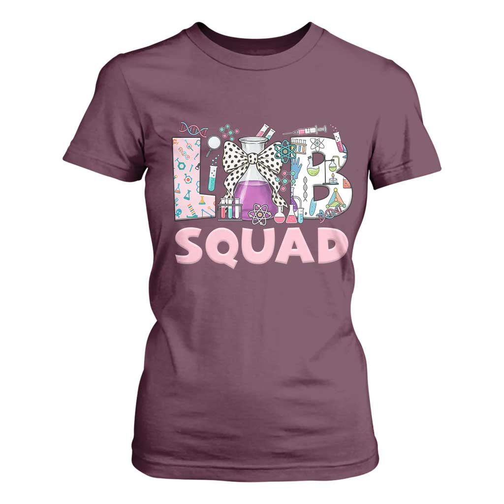 Funny Lab Squad Chemistry Laboratory Week T Shirt For Women TS11 Maroon Print Your Wear