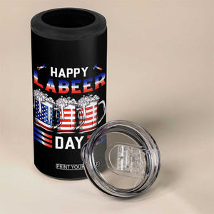Funny Labor Day Drinking 4 in 1 Can Cooler Tumbler Labeer Day American Flag Beer Mug TS11 Print Your Wear