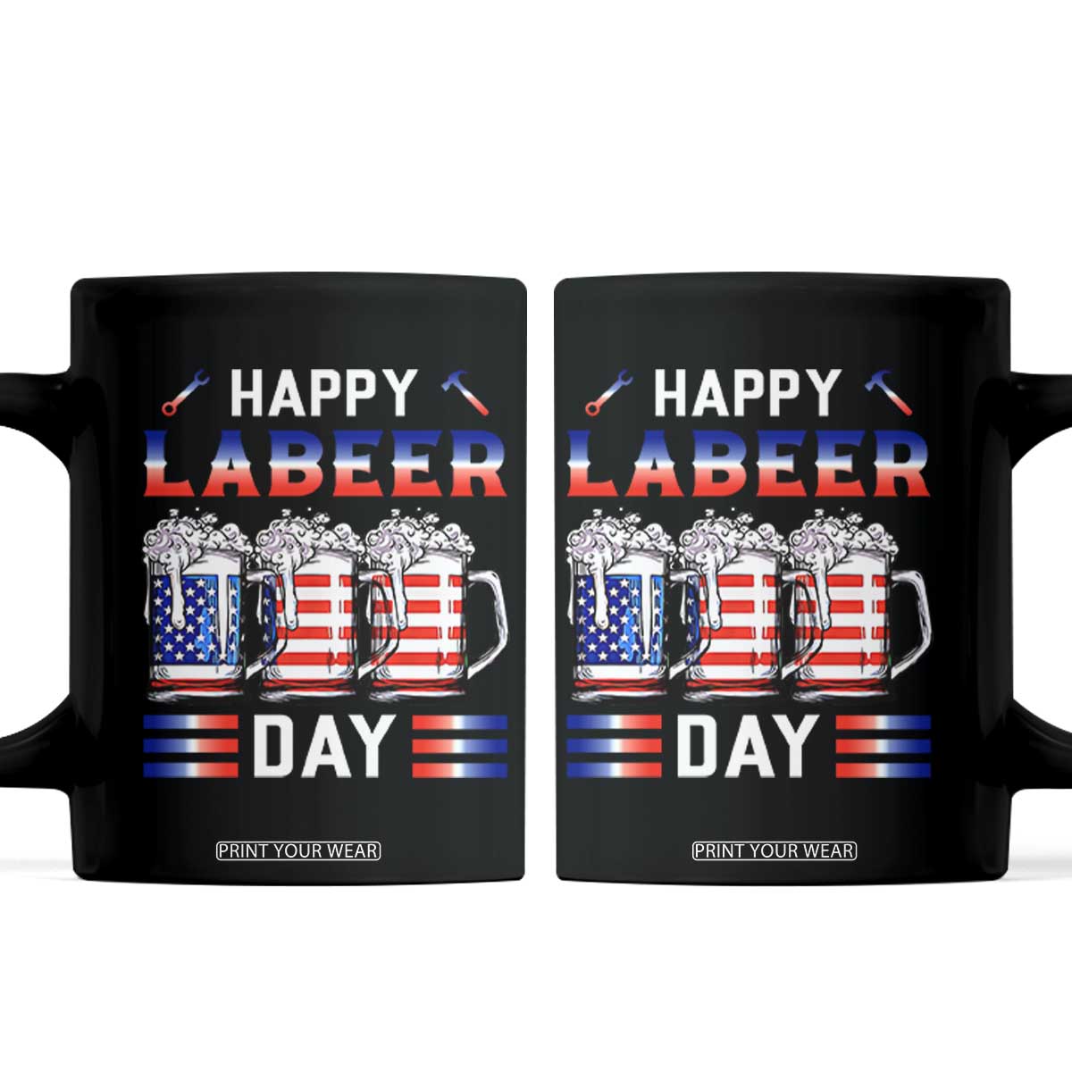 Funny Labor Day Drinking Coffee Mug Labeer Day American Flag Beer Mug TS11 Black Print Your Wear
