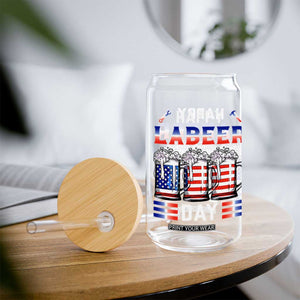 Funny Labor Day Drinking Glass Can Labeer Day American Flag Beer Mug TS11 Print Your Wear