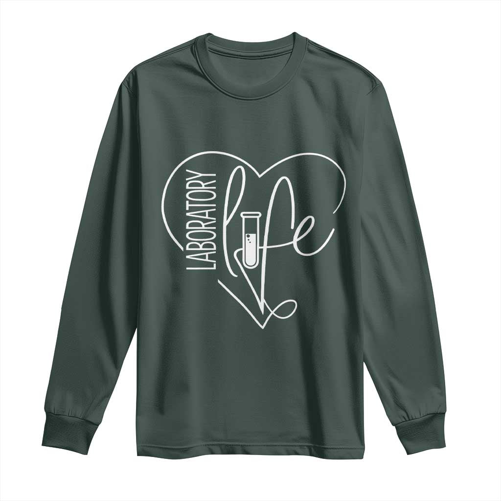 Funny Laboratory Life Lab Chemistry Scientist Long Sleeve Shirt TS11 Dark Forest Green Print Your Wear
