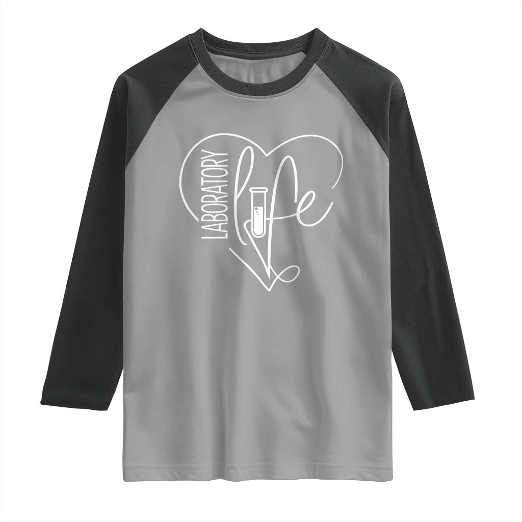 Funny Laboratory Life Lab Chemistry Scientist Raglan Shirt TS11 Sport Gray Black Print Your Wear