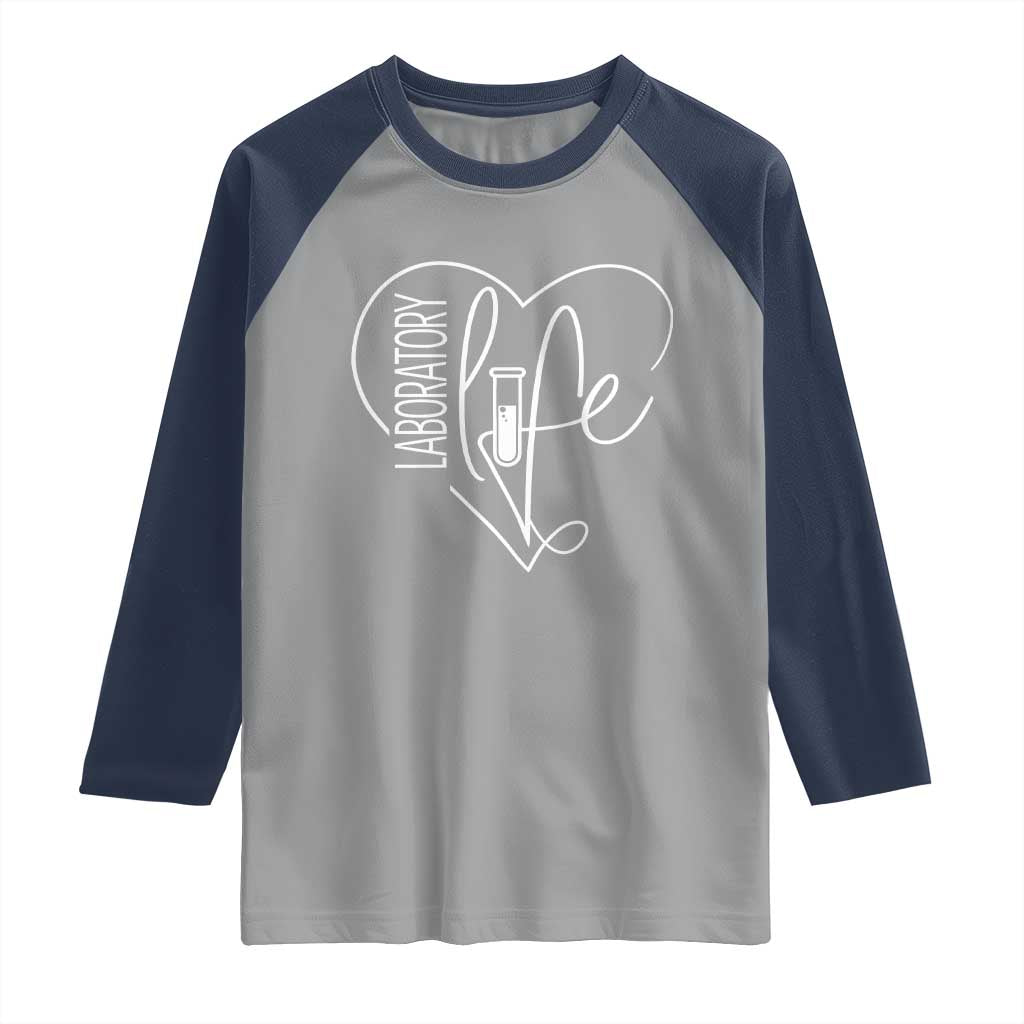 Funny Laboratory Life Lab Chemistry Scientist Raglan Shirt TS11 Sport Gray Navy Print Your Wear
