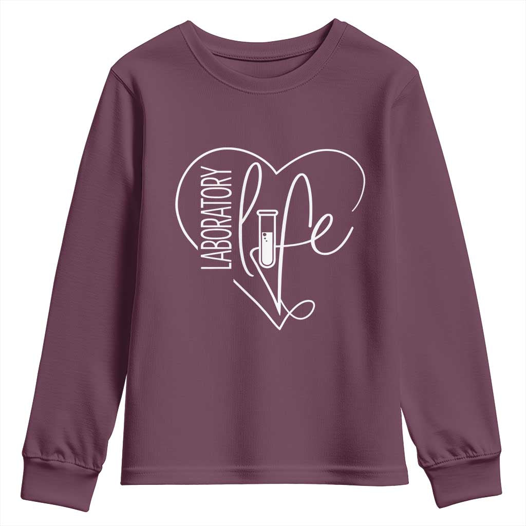 Funny Laboratory Life Lab Chemistry Scientist Youth Sweatshirt TS11 Maroon Print Your Wear