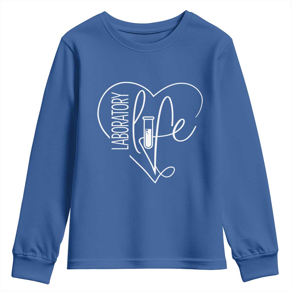 Funny Laboratory Life Lab Chemistry Scientist Youth Sweatshirt TS11 Royal Blue Print Your Wear