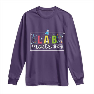 Funny Laboratory Scientist Long Sleeve Shirt Lab Mode On Chemistry Medical TS11 Purple Print Your Wear
