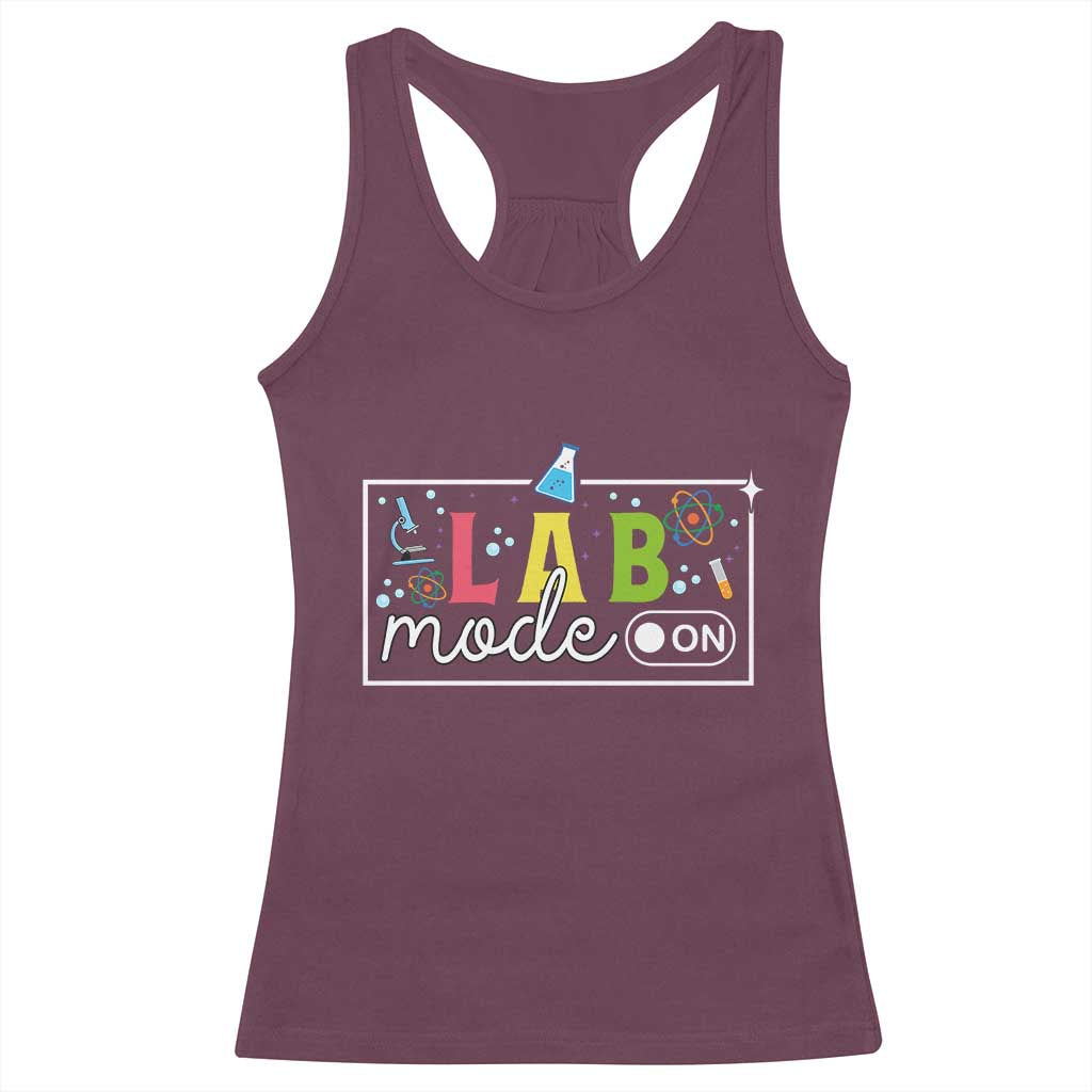 Funny Laboratory Scientist Racerback Tank Top Lab Mode On Chemistry Medical TS11 Maroon Print Your Wear
