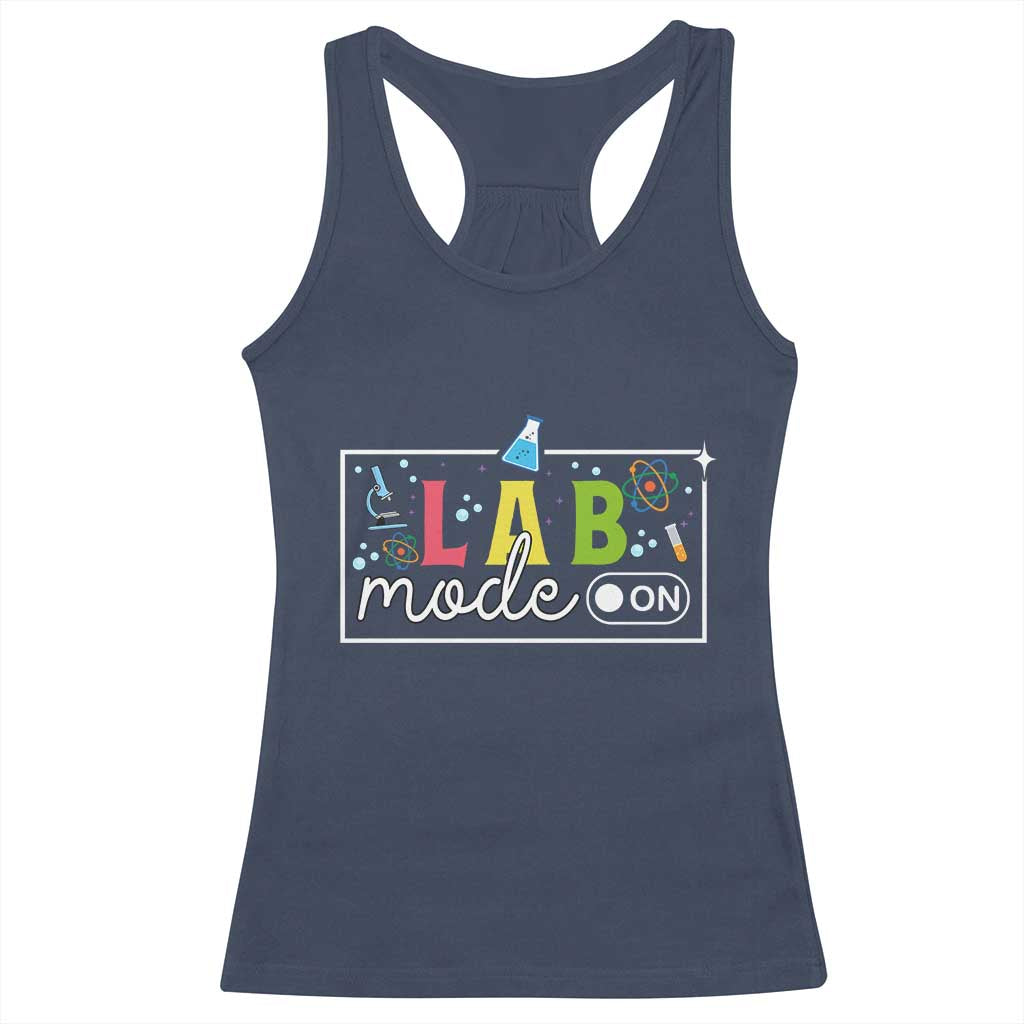 Funny Laboratory Scientist Racerback Tank Top Lab Mode On Chemistry Medical TS11 Navy Print Your Wear