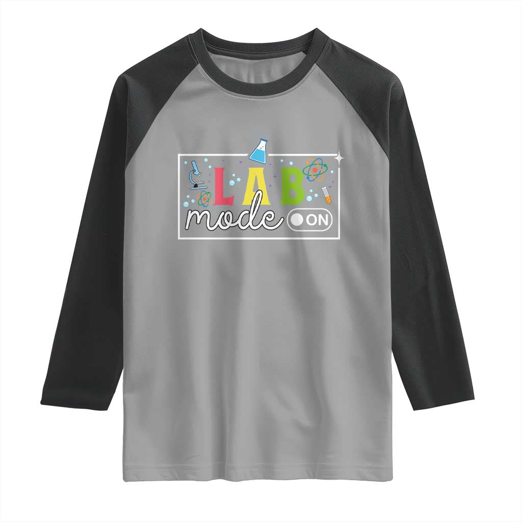 Funny Laboratory Scientist Raglan Shirt Lab Mode On Chemistry Medical TS11 Sport Gray Black Print Your Wear