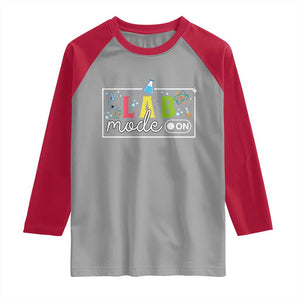 Funny Laboratory Scientist Raglan Shirt Lab Mode On Chemistry Medical TS11 Sport Gray Red Print Your Wear