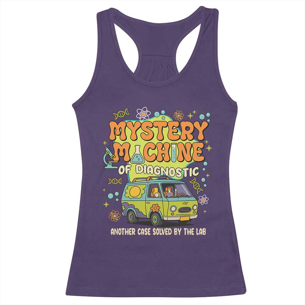 Funny Laboratory Week Scientist Racerback Tank Top Mystery Machine Of Diagnostic Chemistry Medical Van TS11 Purple Print Your Wear