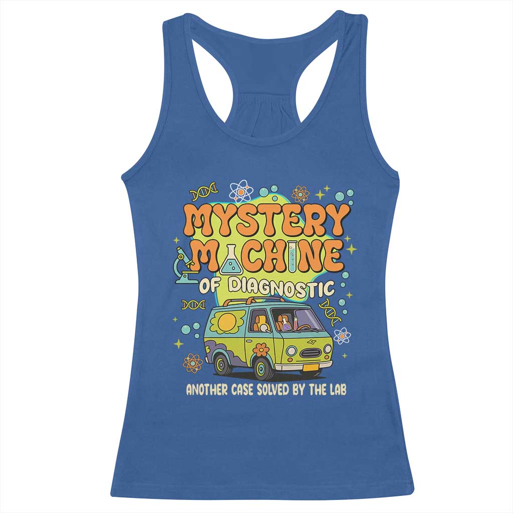 Funny Laboratory Week Scientist Racerback Tank Top Mystery Machine Of Diagnostic Chemistry Medical Van TS11 Royal Blue Print Your Wear