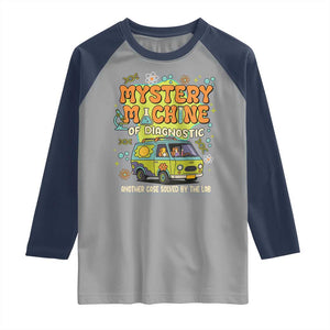 Funny Laboratory Week Scientist Raglan Shirt Mystery Machine Of Diagnostic Chemistry Medical Van TS11 Sport Gray Navy Print Your Wear