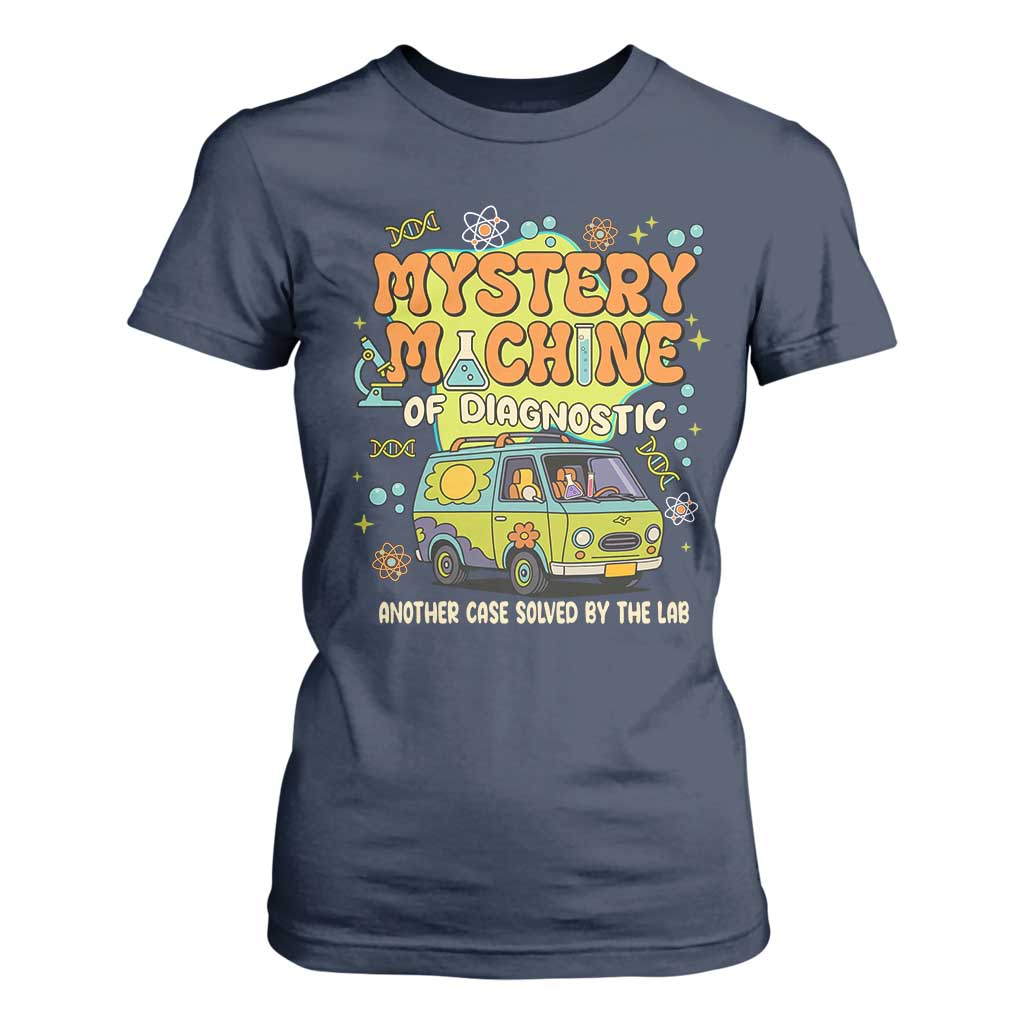Funny Laboratory Week Scientist T Shirt For Women Mystery Machine Of Diagnostic Chemistry Medical Van TS11 Navy Print Your Wear