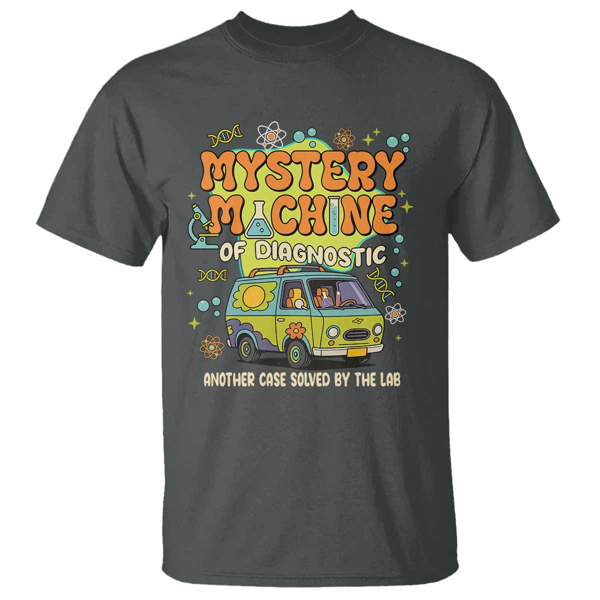 Funny Laboratory Week Scientist T Shirt Mystery Machine Of Diagnostic Chemistry Medical Van TS11 Dark Heather Print Your Wear