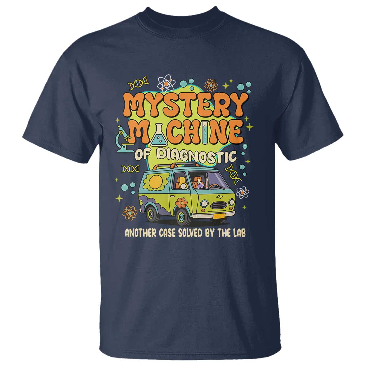 Funny Laboratory Week Scientist T Shirt Mystery Machine Of Diagnostic Chemistry Medical Van TS11 Navy Print Your Wear