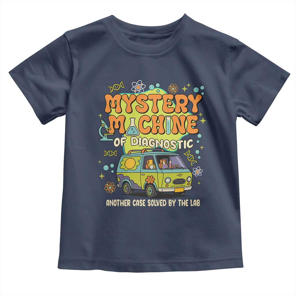 Funny Laboratory Week Scientist Toddler T Shirt Mystery Machine Of Diagnostic Chemistry Medical Van TS11 Navy Print Your Wear