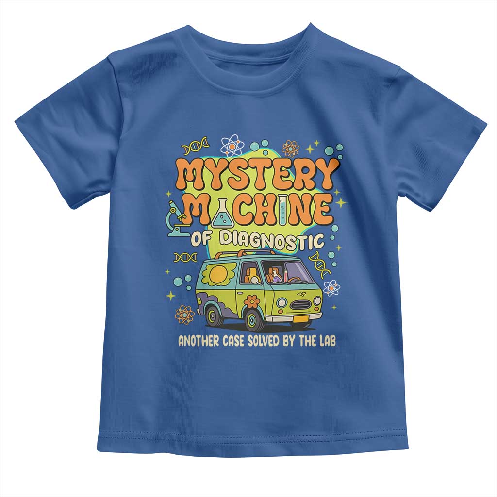 Funny Laboratory Week Scientist Toddler T Shirt Mystery Machine Of Diagnostic Chemistry Medical Van TS11 Royal Blue Print Your Wear