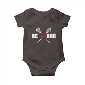 Funny Lacrosse Baby Onesie American Flag Relax Bro Lax Lover Joke TS10 Dark Chocolate Print Your Wear