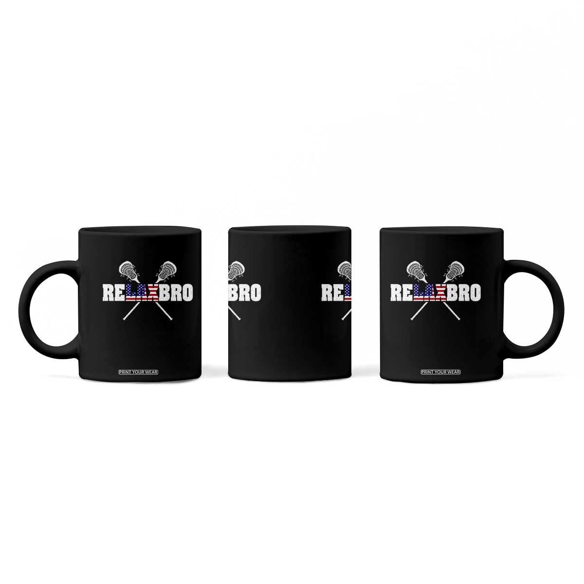 Funny Lacrosse Coffee Mug American Flag Relax Bro Lax Lover Joke TS10 Print Your Wear