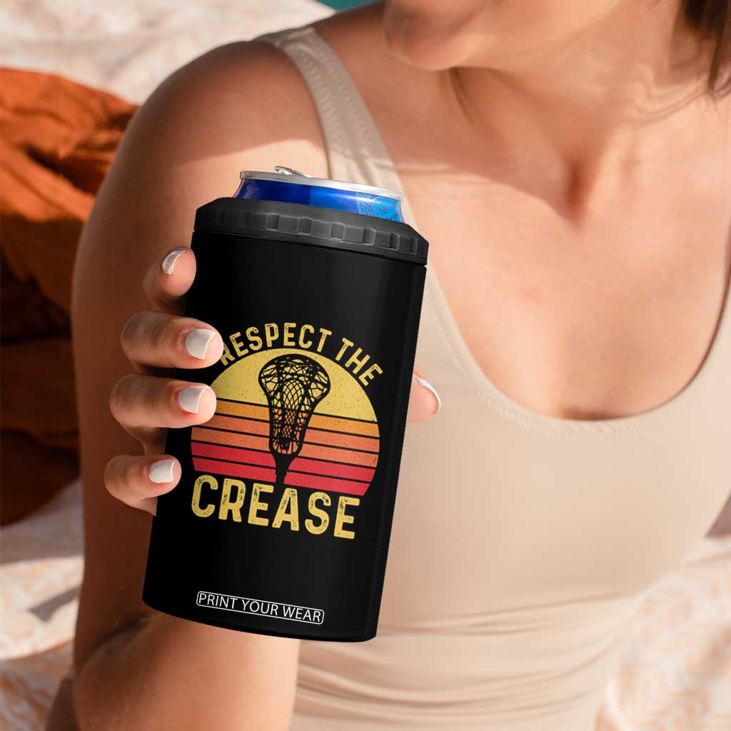 Funny Lacrosse Lax Goalie Goalkeeper 4 in 1 Can Cooler Tumbler Respect The Crease TS11 Print Your Wear