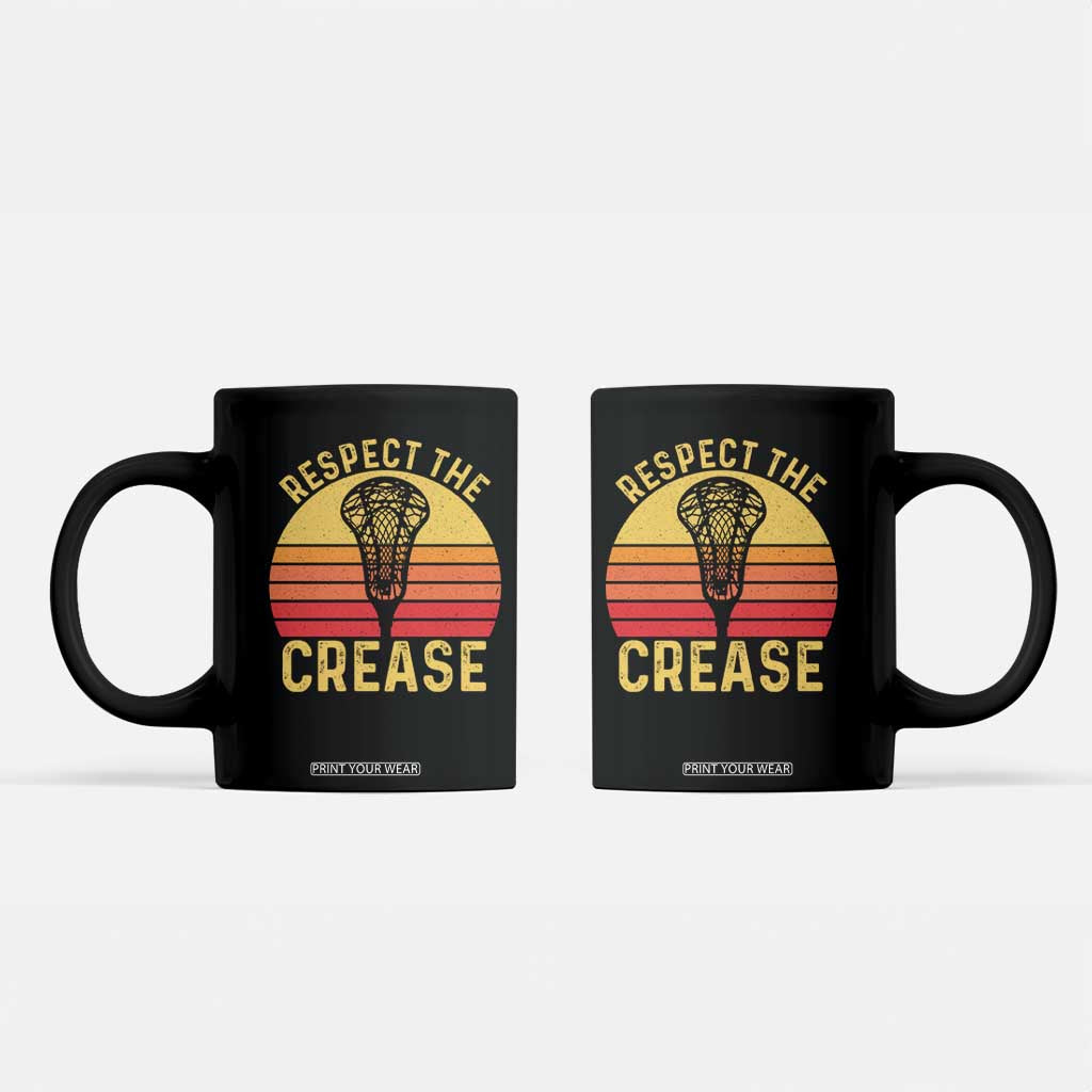 Funny Lacrosse Lax Goalie Goalkeeper Coffee Mug Respect The Crease TS11 Black Print Your Wear