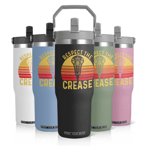 Funny Lacrosse Lax Goalie Goalkeeper Flip Straw Tumbler Respect The Crease TS11 Print Your Wear
