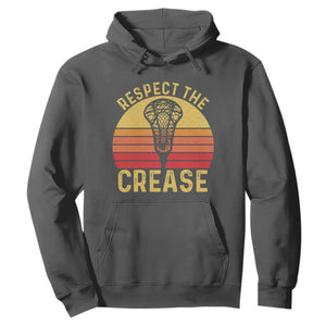 Funny Lacrosse Lax Goalie Goalkeeper Hoodie Respect The Crease TS11 Dark Heather Print Your Wear