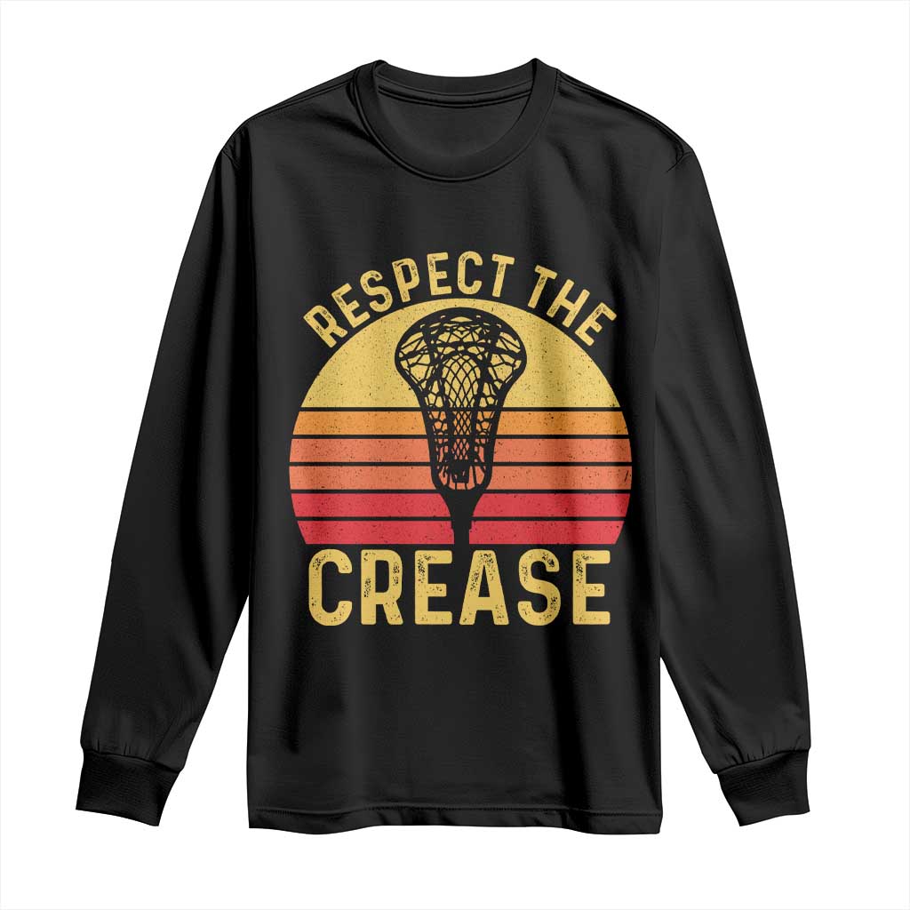 Funny Lacrosse Lax Goalie Goalkeeper Long Sleeve Shirt Respect The Crease TS11 Black Print Your Wear