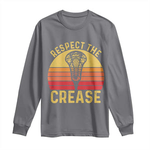 Funny Lacrosse Lax Goalie Goalkeeper Long Sleeve Shirt Respect The Crease TS11 Charcoal Print Your Wear