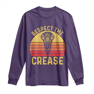 Funny Lacrosse Lax Goalie Goalkeeper Long Sleeve Shirt Respect The Crease TS11 Purple Print Your Wear