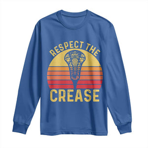 Funny Lacrosse Lax Goalie Goalkeeper Long Sleeve Shirt Respect The Crease TS11 Royal Blue Print Your Wear