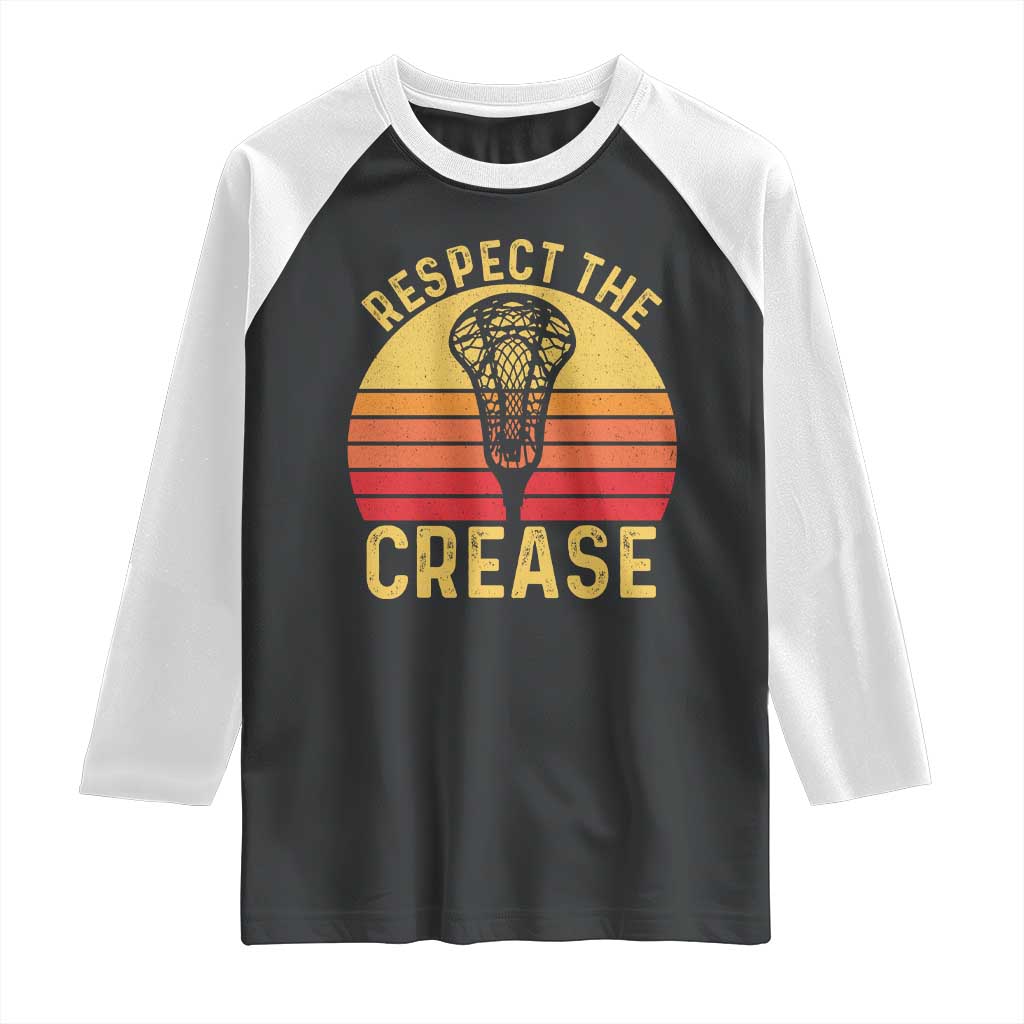 Funny Lacrosse Lax Goalie Goalkeeper Raglan Shirt Respect The Crease TS11 Black White Print Your Wear