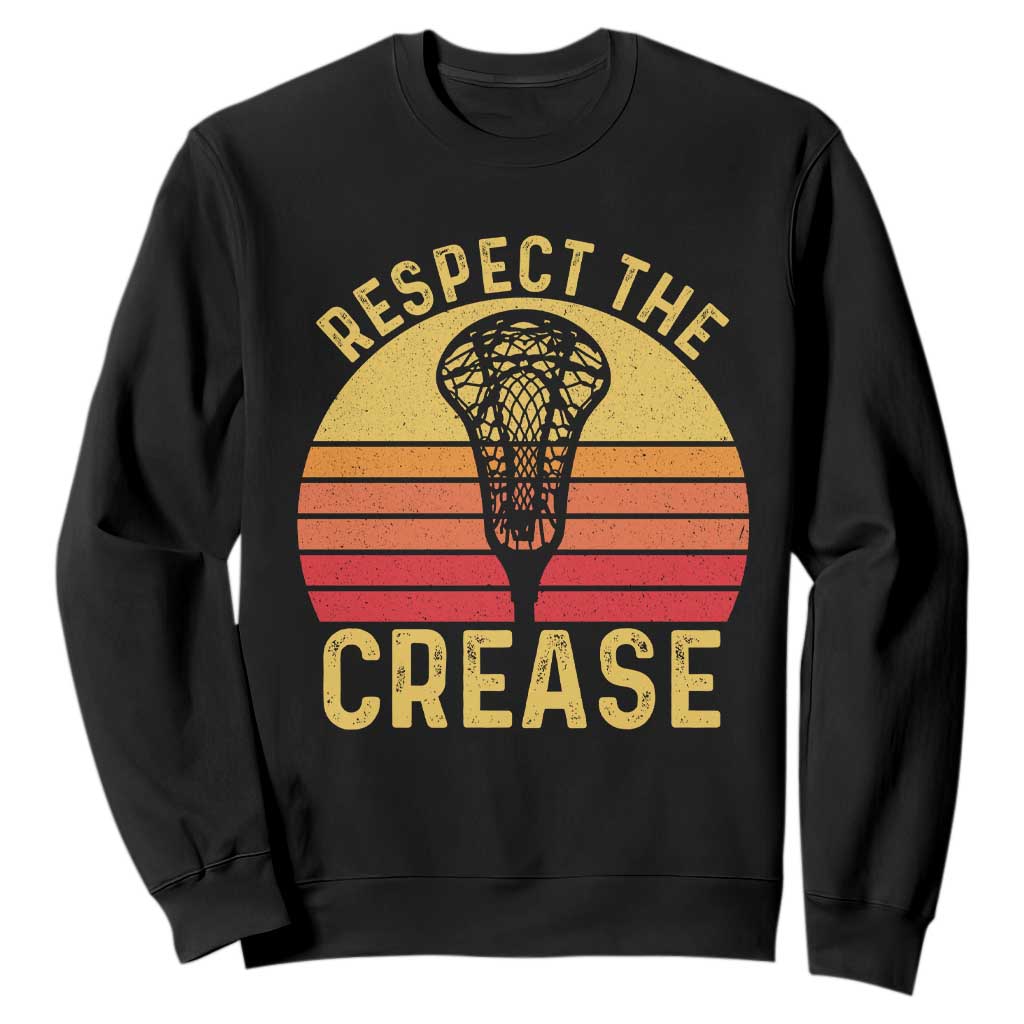 Funny Lacrosse Lax Goalie Goalkeeper Sweatshirt Respect The Crease TS11 Black Print Your Wear