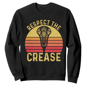 Funny Lacrosse Lax Goalie Goalkeeper Sweatshirt Respect The Crease TS11 Black Print Your Wear