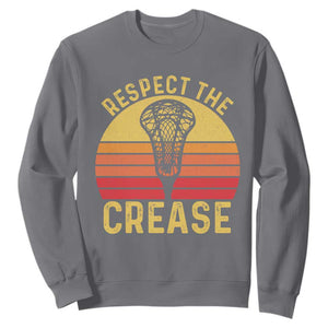 Funny Lacrosse Lax Goalie Goalkeeper Sweatshirt Respect The Crease TS11 Charcoal Print Your Wear