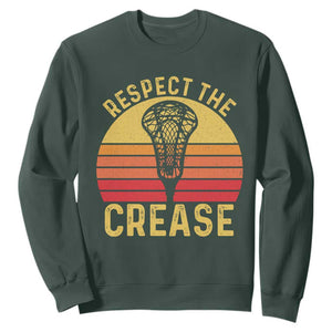 Funny Lacrosse Lax Goalie Goalkeeper Sweatshirt Respect The Crease TS11 Dark Forest Green Print Your Wear