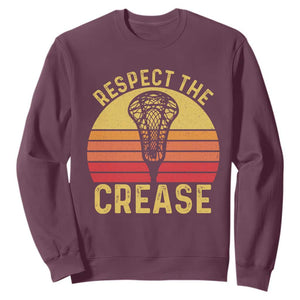 Funny Lacrosse Lax Goalie Goalkeeper Sweatshirt Respect The Crease TS11 Maroon Print Your Wear