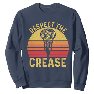 Funny Lacrosse Lax Goalie Goalkeeper Sweatshirt Respect The Crease TS11 Navy Print Your Wear