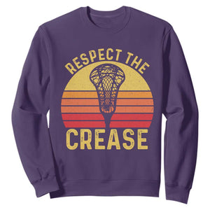 Funny Lacrosse Lax Goalie Goalkeeper Sweatshirt Respect The Crease TS11 Purple Print Your Wear