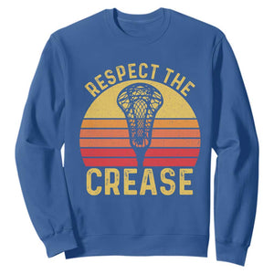 Funny Lacrosse Lax Goalie Goalkeeper Sweatshirt Respect The Crease TS11 Royal Blue Print Your Wear