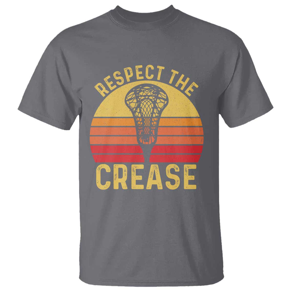 Funny Lacrosse Lax Goalie Goalkeeper T Shirt Respect The Crease TS11 Charcoal Print Your Wear