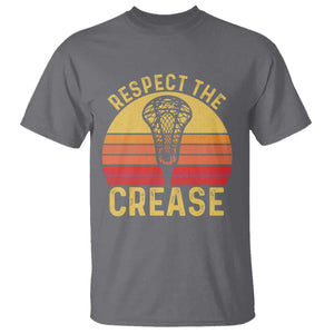 Funny Lacrosse Lax Goalie Goalkeeper T Shirt Respect The Crease TS11 Charcoal Print Your Wear