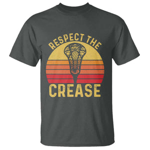 Funny Lacrosse Lax Goalie Goalkeeper T Shirt Respect The Crease TS11 Dark Heather Print Your Wear