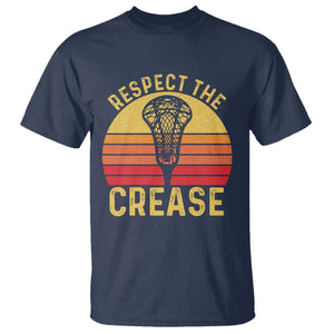 Funny Lacrosse Lax Goalie Goalkeeper T Shirt Respect The Crease TS11 Navy Print Your Wear