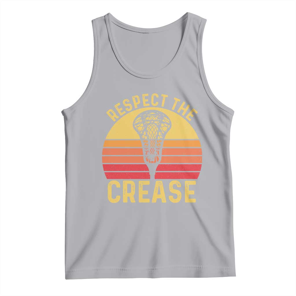 Funny Lacrosse Lax Goalie Goalkeeper Tank Top Respect The Crease TS11 Athletic Heather Print Your Wear