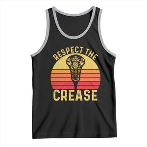 Funny Lacrosse Lax Goalie Goalkeeper Tank Top Respect The Crease TS11 Black Athletic Heather Print Your Wear