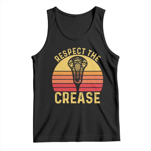 Funny Lacrosse Lax Goalie Goalkeeper Tank Top Respect The Crease TS11 Black Print Your Wear