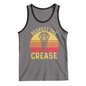 Funny Lacrosse Lax Goalie Goalkeeper Tank Top Respect The Crease TS11 Deep Heather Black Print Your Wear